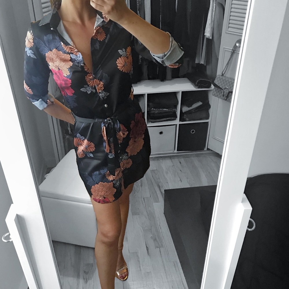 LAST 1✨MADEMOISELLE Satin Shirt Dress